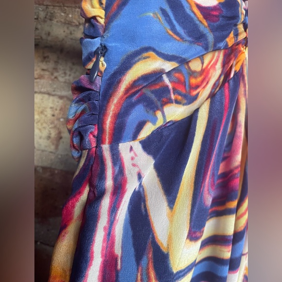 Line & Dot Silk Maxi Grecian Drape Dress🖤 - Picture 2 of 11